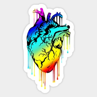 Raimbow Human Heart prideshirt Sticker